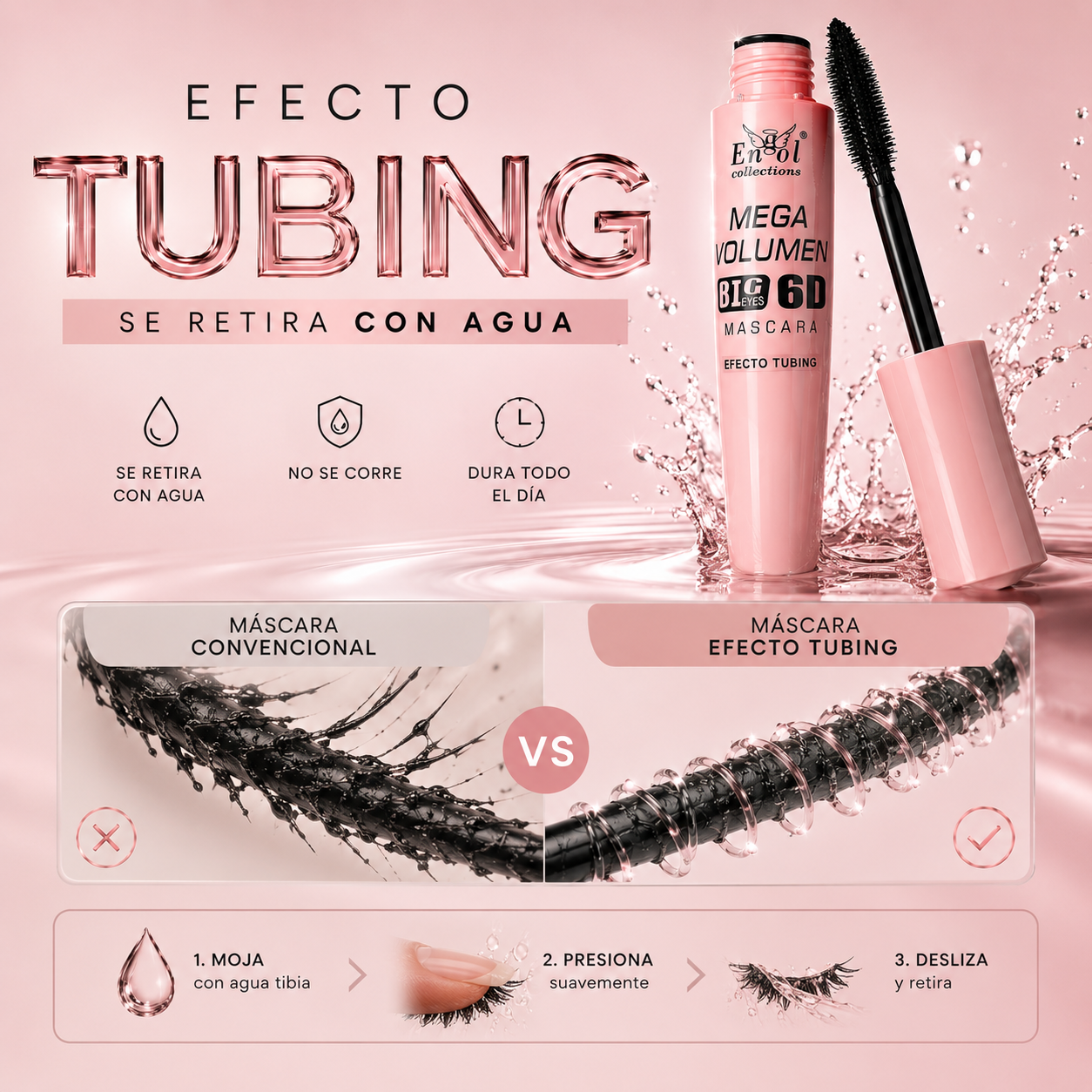 Pestañina Efecto Tubing 6D👁️Máximo Volumen y Retirado con Agua