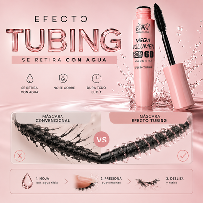 Pestañina Efecto Tubing 6D👁️Máximo Volumen y Retirado con Agua