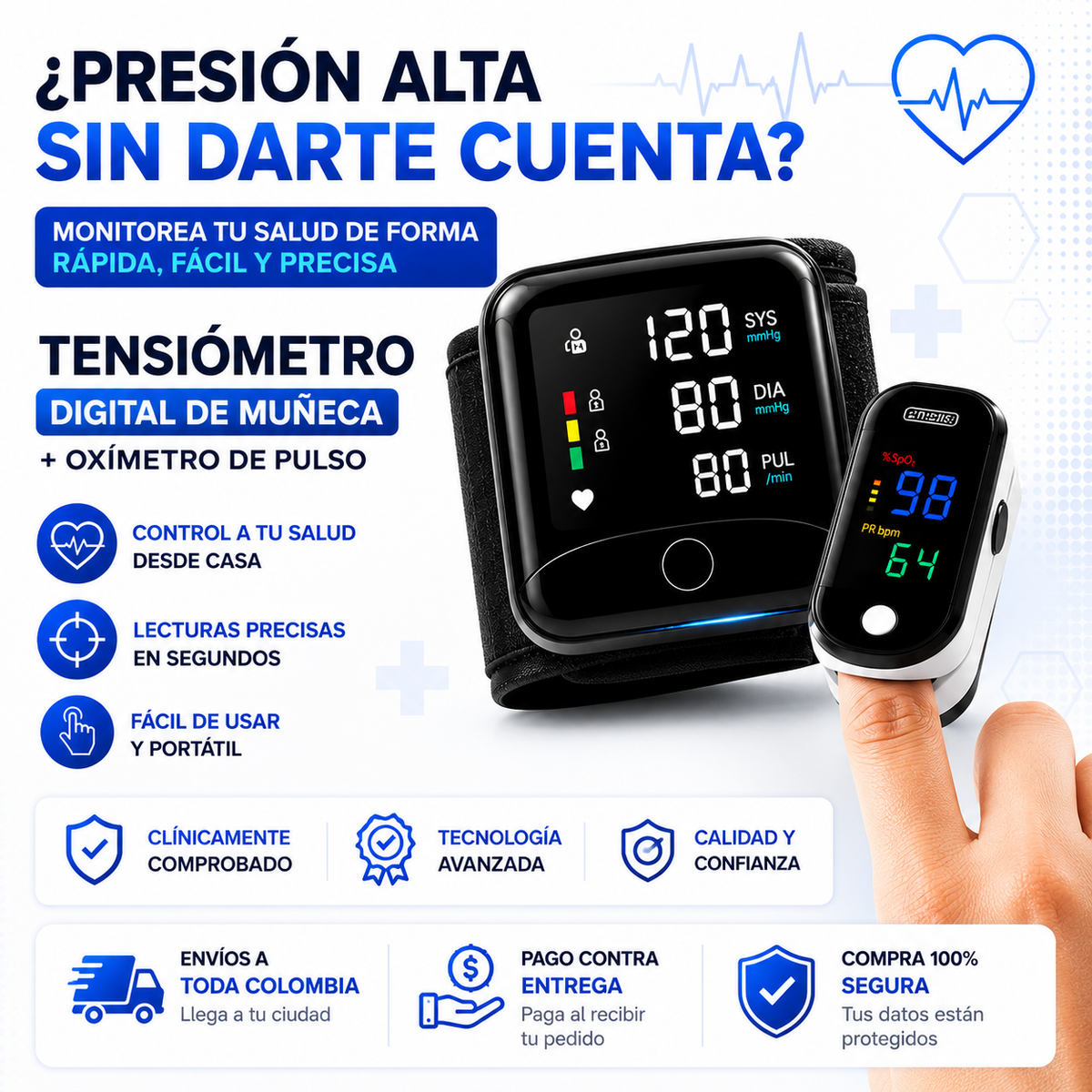 COMBO TENSIOMETRO Y OXIMETRO