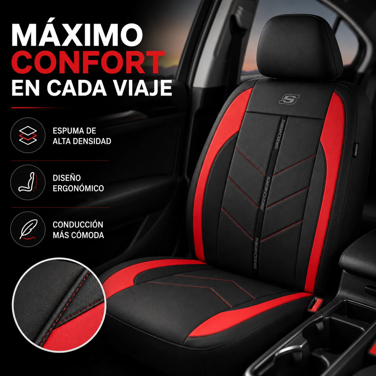 🚗 SET Fundas de Cuero Antideslizantes